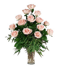 Fifteen peach roses
