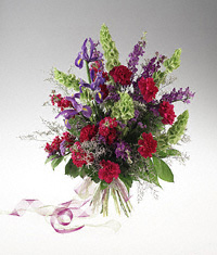 Hand-tied bouquet of mixed flowers