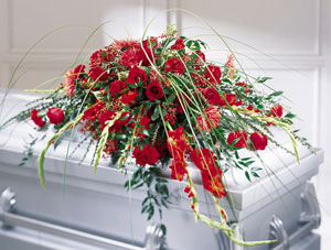 Red Rouge Casket Spray