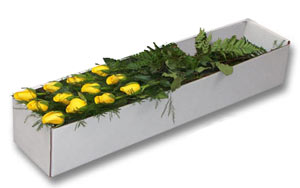 Long Stem Yellow Roses Boxed