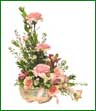 A ceramic novelty arrangement suitable for celebrating the birth of a new baby. Available in pink or blue. Specify pink or blue in 